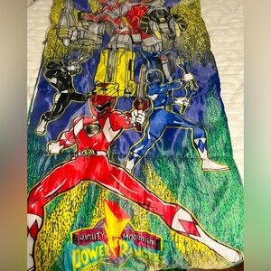 Vintage 1994 Mighty Morphin Power Rangers Sleeping Bag 30" x 57" Y2K Cartoon